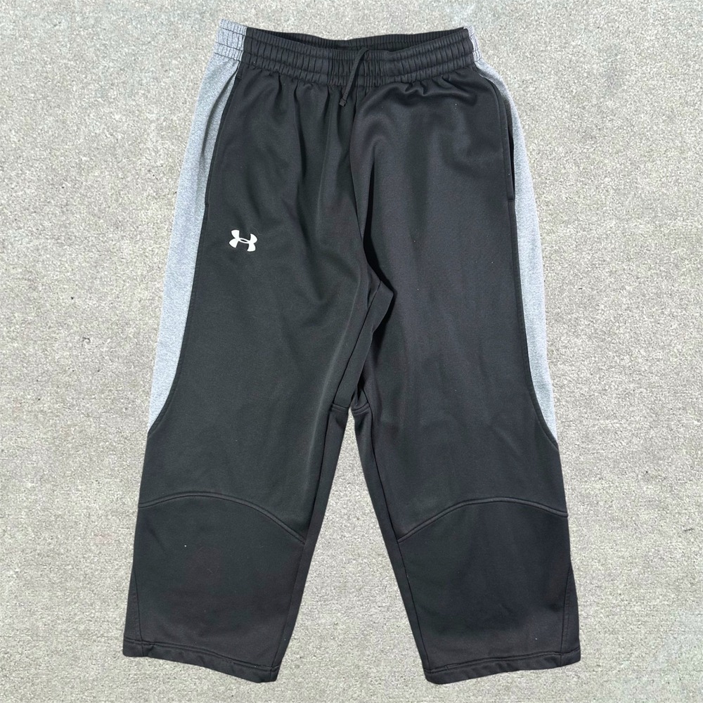 Under Armour Boys Track Pants Size Medium Black Gray Athletic Warm Up‎ Training